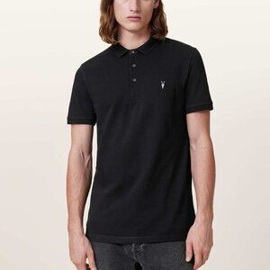 NWT ALLSAINTS Reform Short Sleeve Men's Polo Black Size XS